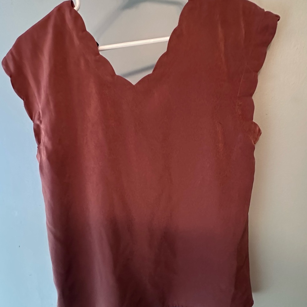 Express Pink Ruffled Cap Sleeve Blouse - Picture 2 of 4